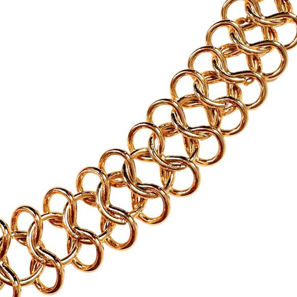 Vintage Gold Plated Chainmail Chain Necklace, Unisex - Picture 3 of 6